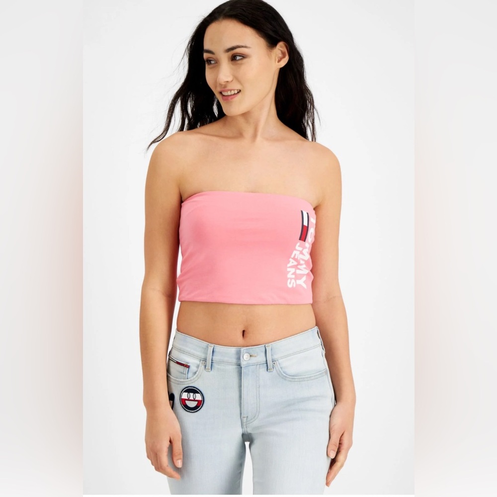 Tommy Jeans Womens Logo Bandeau Cropped